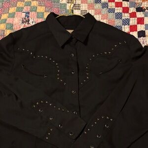 Scully Studded Black Women’s Western Snap Shirt